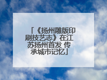《扬州雕版印刷技艺志》在江苏扬州首发 传承城市记忆