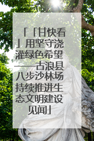 「甘快看」用坚守浇灌绿色希望——古浪县八步沙林场持续推进生态文明建设见闻