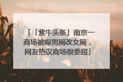 「紫牛头条」南京一商场被曝男厕改女厕，网友热议商场很委屈