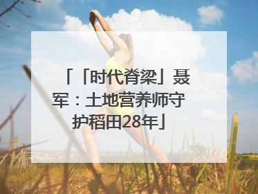 「时代脊梁」聂军：土地营养师守护稻田28年