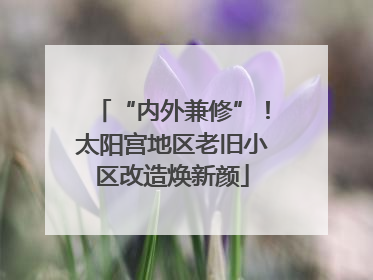“内外兼修”！太阳宫地区老旧小区改造焕新颜