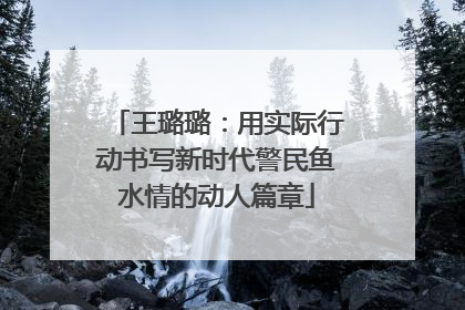 王璐璐：用实际行动书写新时代警民鱼水情的动人篇章