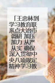 王忠林到学习教育联系点大冶市调研 加压加力 从严从实 确保深入贯彻中央八项规定精神学习教育取得实效