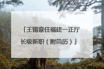 王锡章任福建一正厅长级新职（附简历）