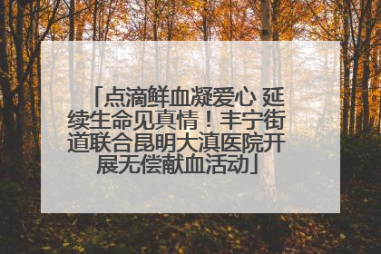 点滴鲜血凝爱心 延续生命见真情！丰宁街道联合昆明大滇医院开展无偿献血活动