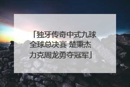 独牙传奇中式九球全球总决赛 楚秉杰力克周龙勇夺冠军