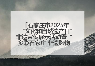 石家庄市2025年“文化和自然遗产日”非遗宣传展示活动暨“多彩石家庄·非遗购物节”倒计时1天
