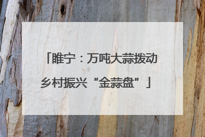 睢宁：万吨大蒜拨动乡村振兴“金蒜盘”