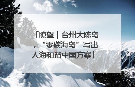 瞭望｜台州大陈岛，“零碳海岛”写出人海和谐中国方案