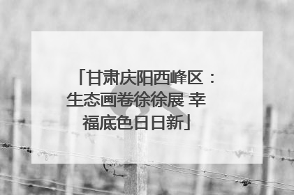 甘肃庆阳西峰区：生态画卷徐徐展 幸福底色日日新