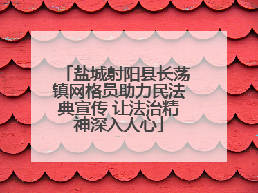 盐城射阳县长荡镇网格员助力民法典宣传 让法治精神深入人心