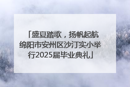 盛夏踏歌，扬帆起航 绵阳市安州区沙汀实小举行2025届毕业典礼