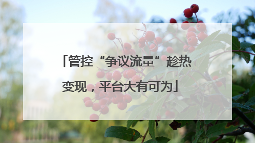 管控“争议流量”趁热变现，平台大有可为