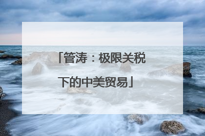 管涛：极限关税下的中美贸易