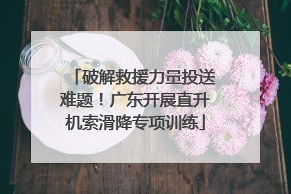 破解救援力量投送难题！广东开展直升机索滑降专项训练