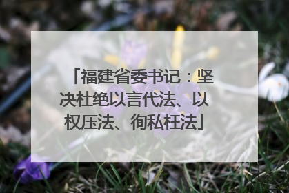 福建省委书记：坚决杜绝以言代法、以权压法、徇私枉法