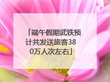 端午假期武铁预计共发送旅客380万人次左右