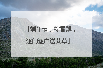 端午节，粽香飘，逐门逐户送艾草