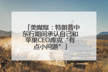 美媒爆：特朗普中东行期间承认自己和苹果CEO库克“有点小问题”