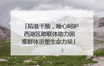 精准干预，暖心呵护 西湖区助联体助力困难群体重塑生命力量