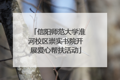 信阳师范大学淮河校区崇实书院开展爱心帮扶活动