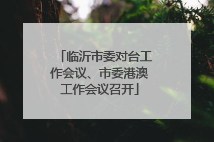 临沂市委对台工作会议、市委港澳工作会议召开
