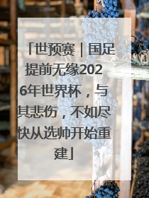 世预赛｜国足提前无缘2026年世界杯，与其悲伤，不如尽快从选帅开始重建