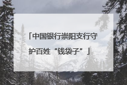 中国银行崇阳支行守护百姓“钱袋子”