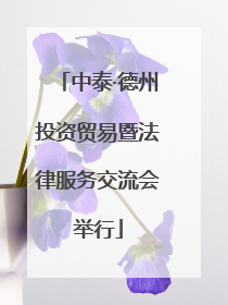 中泰·德州投资贸易暨法律服务交流会举行