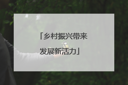 乡村振兴带来发展新活力