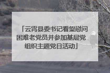 云霄县委书记看望慰问困难老党员并参加基层党组织主题党日活动