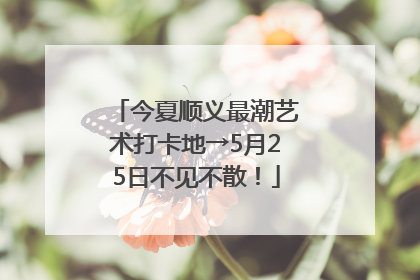 今夏顺义最潮艺术打卡地→5月25日不见不散！