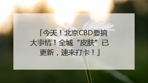 今天！北京CBD要搞大事情！全城“皮肤”已更新，速来打卡！