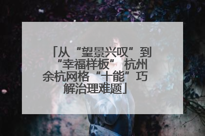 从“望景兴叹”到“幸福样板” 杭州余杭网格“十能”巧解治理难题