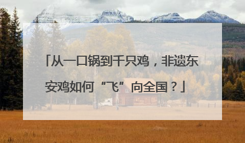 从一口锅到千只鸡，非遗东安鸡如何“飞”向全国？