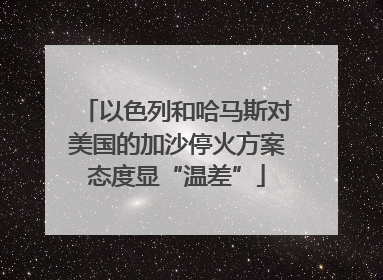 以色列和哈马斯对美国的加沙停火方案态度显“温差”