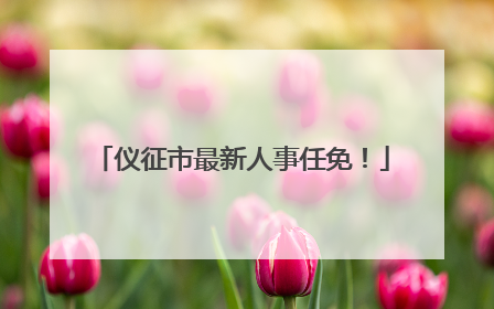 仪征市最新人事任免！