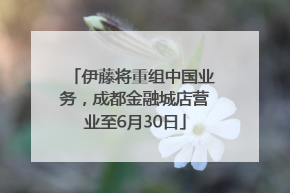 伊藤将重组中国业务，成都金融城店营业至6月30日
