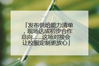 发布供给能力清单，现场达成初步合作意向……这场对接会让校服定制更放心