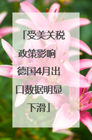 受美关税政策影响 德国4月出口数据明显下滑