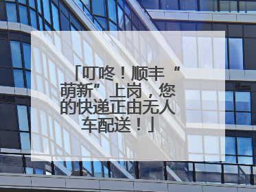 叮咚！顺丰“萌新”上岗，您的快递正由无人车配送！