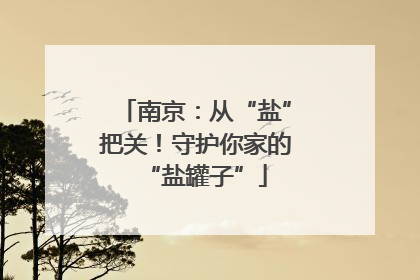 南京：从“盐”把关！守护你家的“盐罐子”