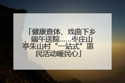 健康查体、戏曲下乡、端午送粽……枣庄山亭朱山村“一站式”惠民活动暖民心