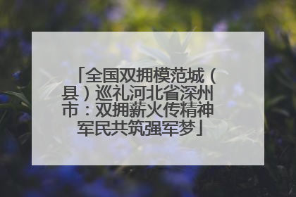 全国双拥模范城（县）巡礼河北省深州市：双拥薪火传精神 军民共筑强军梦