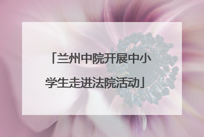 兰州中院开展中小学生走进法院活动