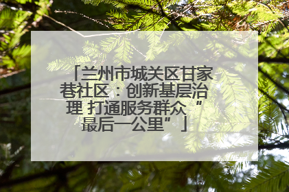 兰州市城关区甘家巷社区：创新基层治理 打通服务群众“最后一公里”
