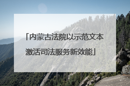 内蒙古法院以示范文本激活司法服务新效能