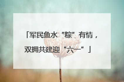 军民鱼水“粽”有情，双拥共建迎“六一”