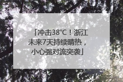 冲击38℃！浙江未来7天持续晴热，小心强对流突袭