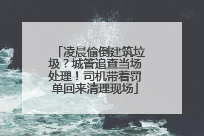 凌晨偷倒建筑垃圾？城管追查当场处理！司机带着罚单回来清理现场
